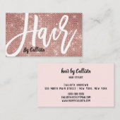 Haar Stylist Roos Gouden Glitter Moderne Typografi Visitekaartje (Voorkant / Achterkant)