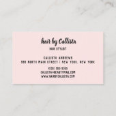 Haar Stylist Roos Gouden Glitter Moderne Typografi Visitekaartje (Achterkant)