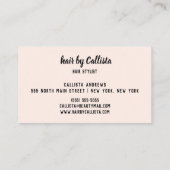 Haar Stylist Roos Gouden Glitter Roze Typografie Visitekaartje (Achterkant)