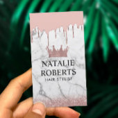 Haar Stylist Roos Gouden Kroon Marmer Drips & Marm Afsprakenkaartje