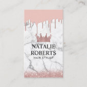 Haar Stylist Roos Gouden Kroon Marmer Drips & Marm Afsprakenkaartje (Voorkant)