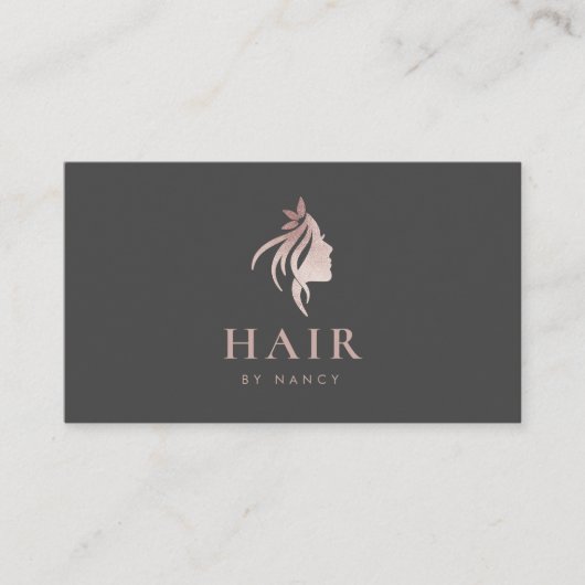Haar Stylist Roos Gouden Logo Visitekaartje (Voorkant)