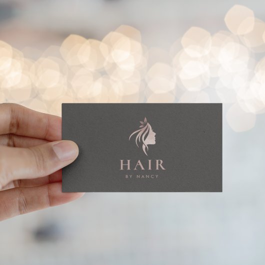 Haar Stylist Roos Gouden Logo Visitekaartje