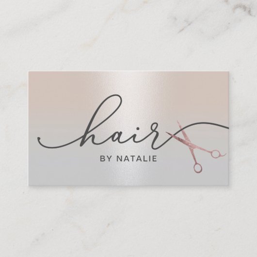 Haar Stylist Roos Gouden Schaar Classy Zilveren Sa Visitekaartje (Voorkant)