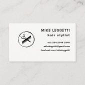 Haar Stylist Round Logo met Shears en comb Visitekaartje (Achterkant)