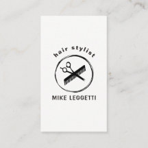 Haar Stylist Round Logo met Shears en comb