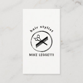 Haar Stylist Round Logo met Shears en comb Visitekaartje