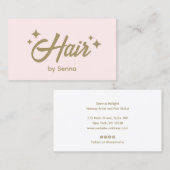Haar Stylist Roze Retro Sterren Visitekaartje (Voorkant / Achterkant)
