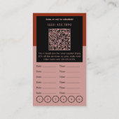 Haar Stylist Roze Zwart & Rood Dank u, Loyaliteit  Afsprakenkaartje (Achterkant)