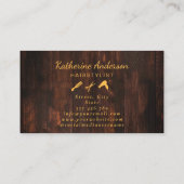 Haar Stylist Rustiek Hout Groen Goud Visitekaartje (Achterkant)