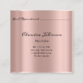 Haar Stylist Salon Afspraakkaart Roze Vierkante Visitekaartje (Achterkant)