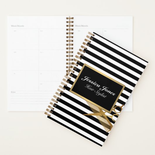 Haar Stylist Salon Business Gouden Schaar Planner (Display)