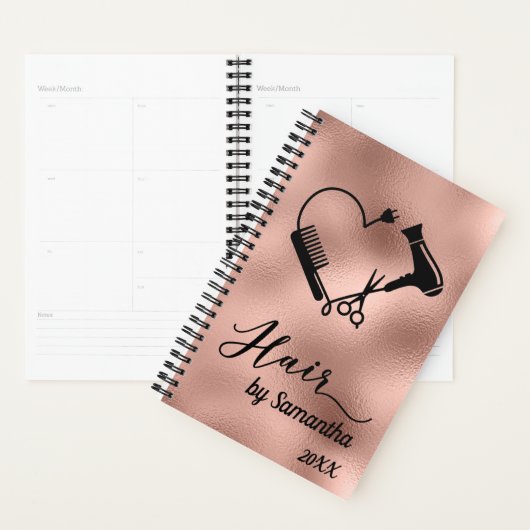 Haar Stylist Salon Business Roos Gouden Schaar Planner (Display)