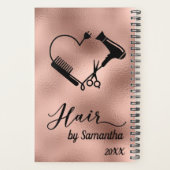 Haar Stylist Salon Business Roos Gouden Schaar Planner (Achterkant)