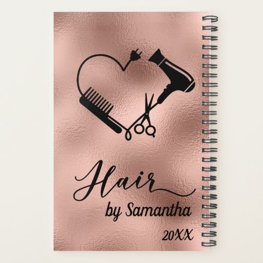 Haar Stylist Salon Business Roos Gouden Schaar Planner (Achterkant)
