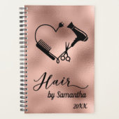 Haar Stylist Salon Business Roos Gouden Schaar Planner (Voorkant)