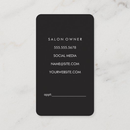 Haar Stylist Salon Gereedschap Afsprakenkaartje (Achterkant)