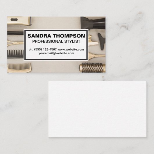 Haar Stylist Salon Gereedschap Visitekaartje (Voorkant / Achterkant)