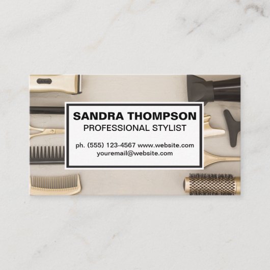 Haar Stylist Salon Gereedschap Visitekaartje (Voorkant)