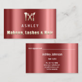 Haar Stylist Salon Make-up Lash Afspraak Burgund Visitekaartje (Voorkant / Achterkant)