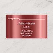 Haar Stylist Salon Make-up Lash Afspraak Burgund Visitekaartje (Achterkant)