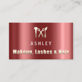 Haar Stylist Salon Make-up Lash Afspraak Burgund Visitekaartje (Voorkant)