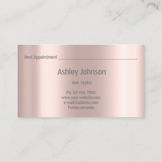 Haar Stylist Salon Make-up Lash Afspraak Goud Visitekaartje (Achterkant)