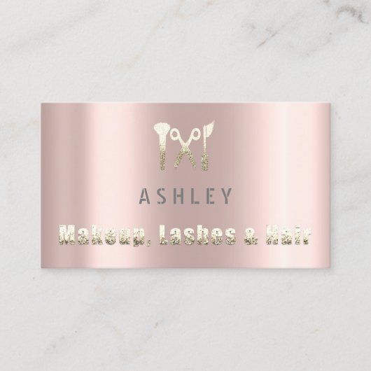 Haar Stylist Salon Make-up Lash Afspraak Goud Visitekaartje (Voorkant)