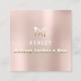 Haar Stylist Salon Make-up Lashes Afspraak Blush Vierkante Visitekaartje