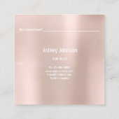 Haar Stylist Salon Make-up Lashes Afspraak Blush Vierkante Visitekaartje (Achterkant)