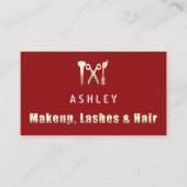 Haar Stylist Salon Make-up Lashes Afspraak Goud Visitekaartje (Voorkant)