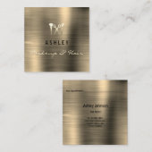 Haar Stylist Salon Make-up Sepia Afspraakkaart Vierkante Visitekaartje (Voorkant / Achterkant)