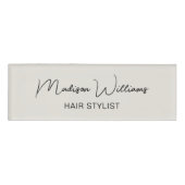 Haar Stylist Salon Modern Neutraal Naambadge (Voorkant)