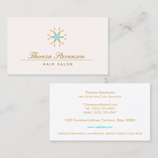 Haar Stylist Salon Scissors Logo Visitekaartje (Voorkant / Achterkant)