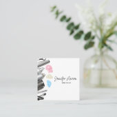 Haar Stylist Salon Tools Beauty Vierkante Visitekaartje (Staand voorkant)