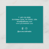 Haar Stylist Schaar Barber Blauwgroen Custom Vierkante Visitekaartje (Achterkant)