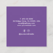 Haar Stylist Schaar Barber Paarse Custom Vierkante Visitekaartje (Achterkant)