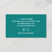 Haar Stylist Schaar Barber Shop Blauwgroen Custom Visitekaartje (Achterkant)