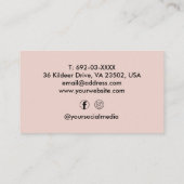 Haar Stylist Schaar Barber Shop Blush Roze Custom Visitekaartje (Achterkant)