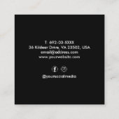 Haar Stylist Schaar Barber Zwart Custom Vierkante Visitekaartje (Achterkant)