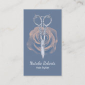 Haar Stylist  Schaar & Bloemblauw Salon Visitekaartje (Voorkant)