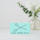 Haar Stylist Schaar Chique Barber QR Code Mint Visitekaartje (Staand voorkant)