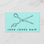 Haar Stylist Schaar Chique Barber QR Code Mint Visitekaartje (Voorkant)