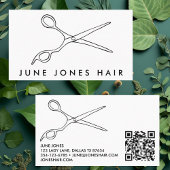 Haar Stylist Schaar Chique Barber QR Code Simple Visitekaartje