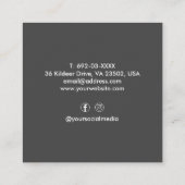 Haar Stylist Schaar Donker Grijs Barber Custom Vierkante Visitekaartje (Achterkant)