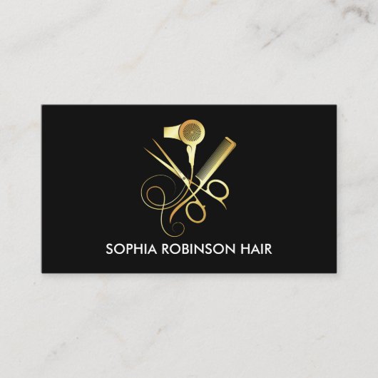Haar Stylist Schaar Droger Kam Modern Visitekaartje (Voorkant)