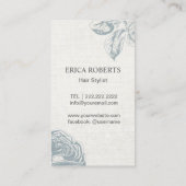 Haar Stylist  Schaar Dusty Roos Linnen Visitekaartje (Achterkant)