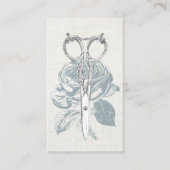 Haar Stylist  Schaar Dusty Roos Linnen Visitekaartje (Voorkant)