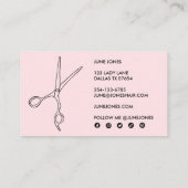 Haar Stylist Schaar Elegante Wildflower Blush Visitekaartje (Achterkant)