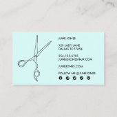 Haar Stylist Schaar Elegante Wildflower Minty Visitekaartje (Achterkant)